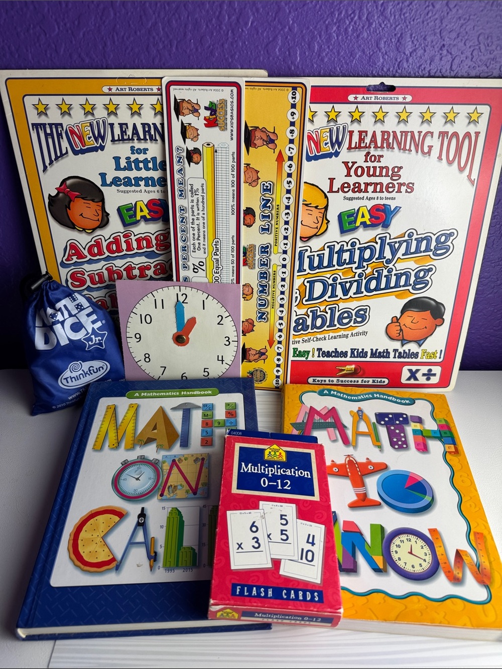 Elementary Math Learning Curriculum Lot Flash Cards Workbooks Homeschool